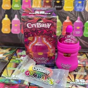CRYBABY BOTTLE 2G DISPOSABLE – LIVE RESIN LIQUID DIAMONDS W/ GUMBALLS (LIQUID DIAMOND INFUSED)